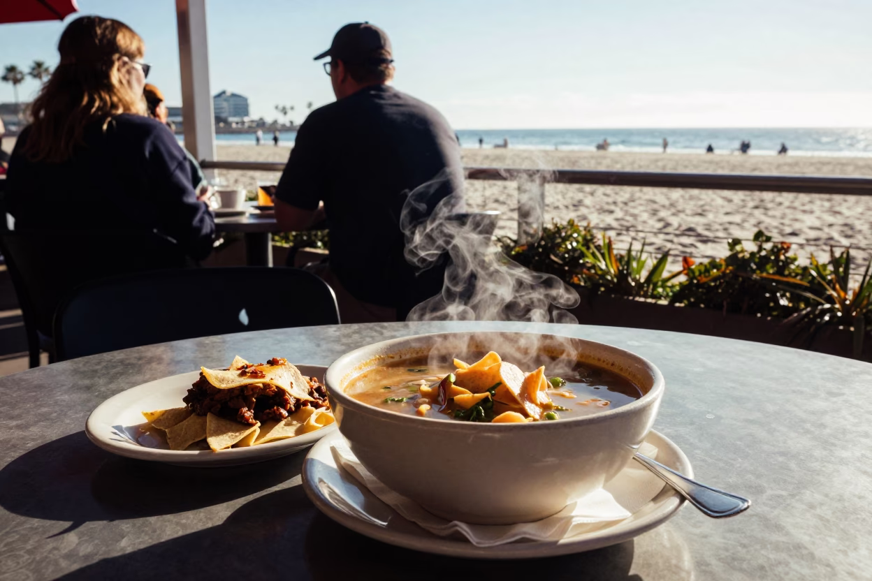 San Diego Coastal Dining at Clear Late-afternoon Light in in San Diego, California, United States