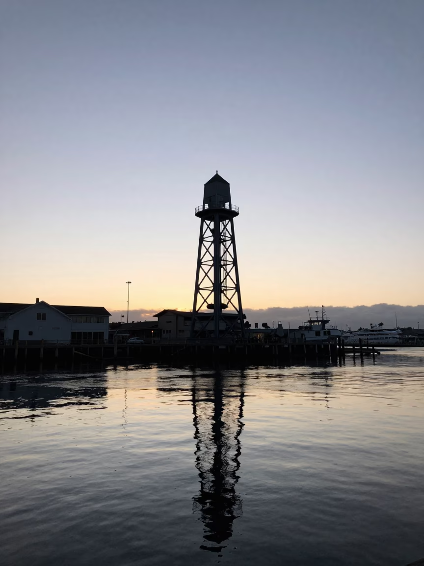 San Diego Harbor Dawn at Sunrise Light in in San Diego, California, United States