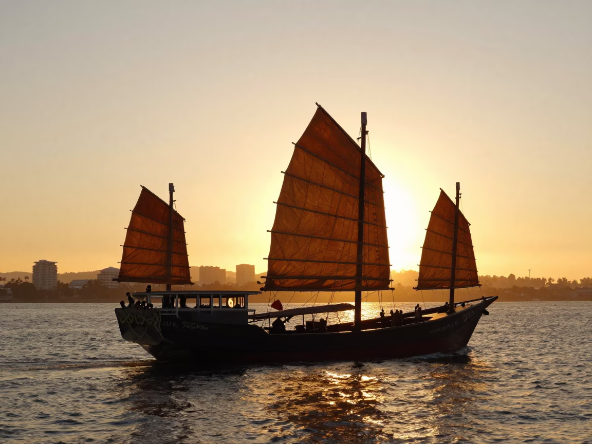 San Diego Harbor View at Golden Hour in in San Diego, California, United States
