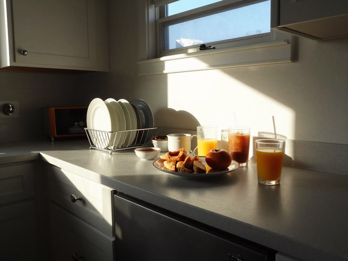 San Diego Kitchen Counter Sunlight and Morning Breakfast Items in in San Diego, California, United States