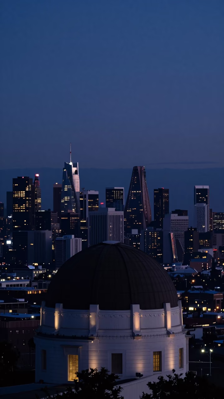 San Diego Nautical Dawn Skyline and Observatory Dome Silhouette in in San Diego, California, United States