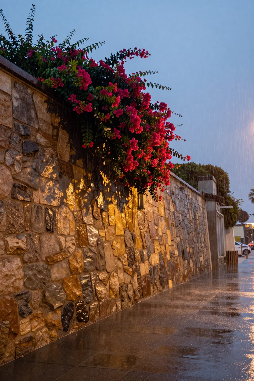 San Diego Rain Slips at Dusk Light in in San Diego, California, United States