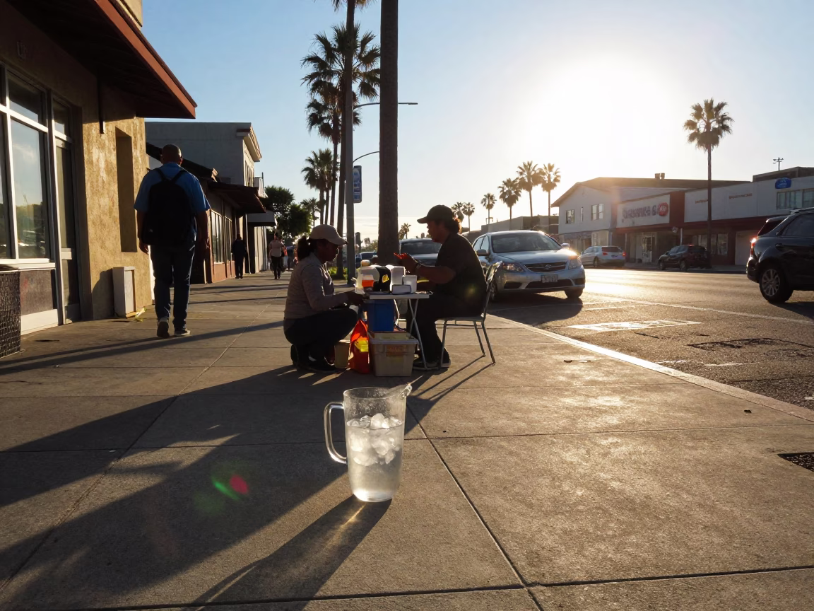 San Diego Street Scene at Golden Hour in in San Diego, California, United States