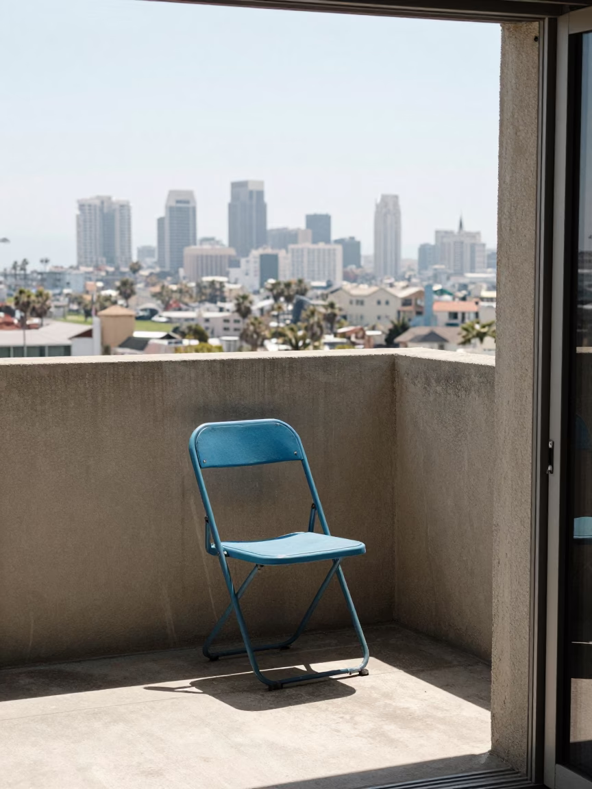 San Diego Sunlit Balcony at Midday Light in in San Diego, California, United States