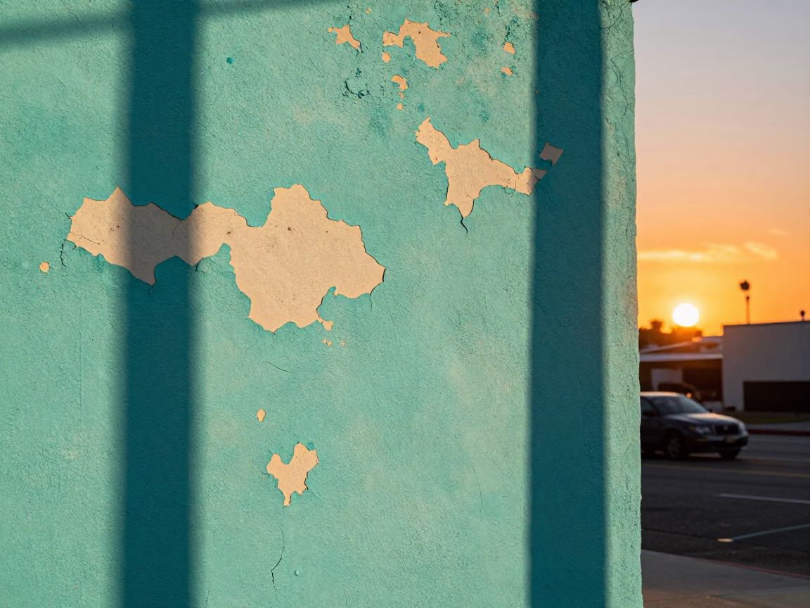 San Diego Turquoise Paint at As The Sun Drops Toward The Horizon in in San Diego, California, United States