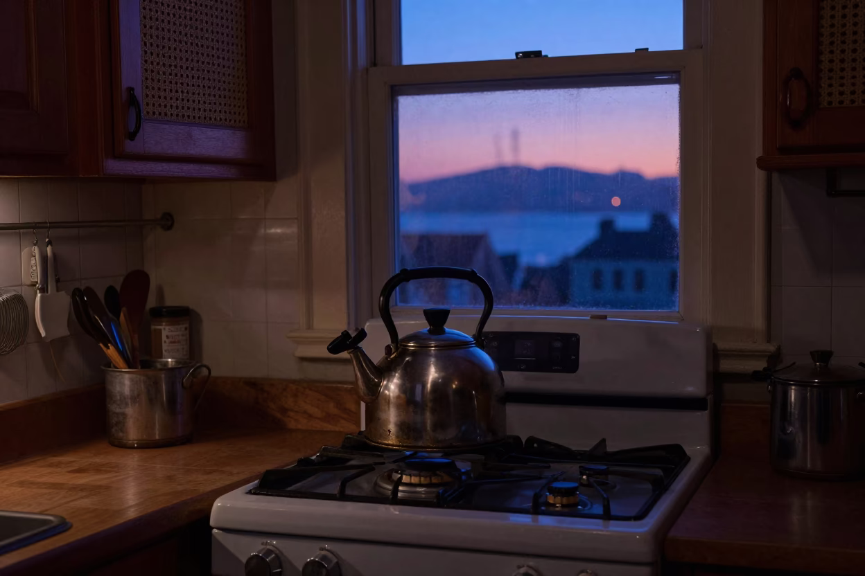 San Francisco Cane Light at Indigo Twilight After Sunset in in San Francisco, California, United States