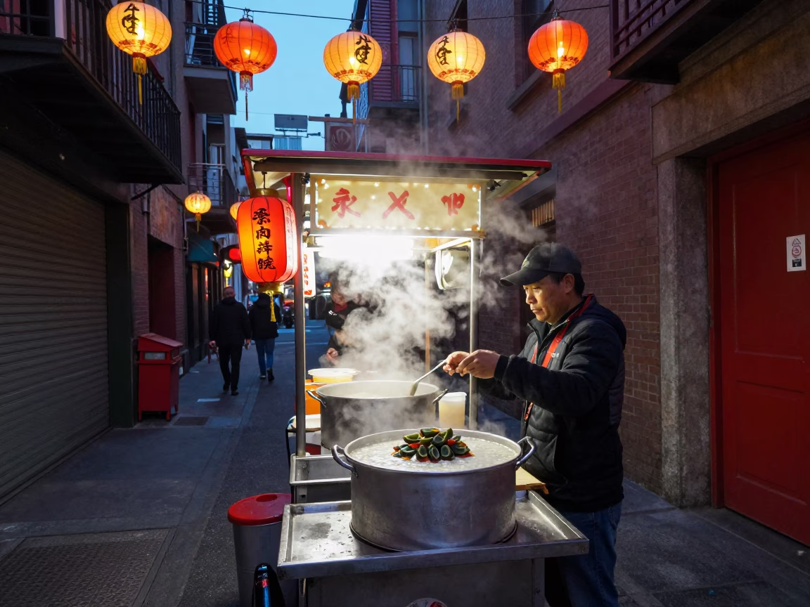 San Francisco Chinatown Alleyway at Twilight in in San Francisco, California, United States