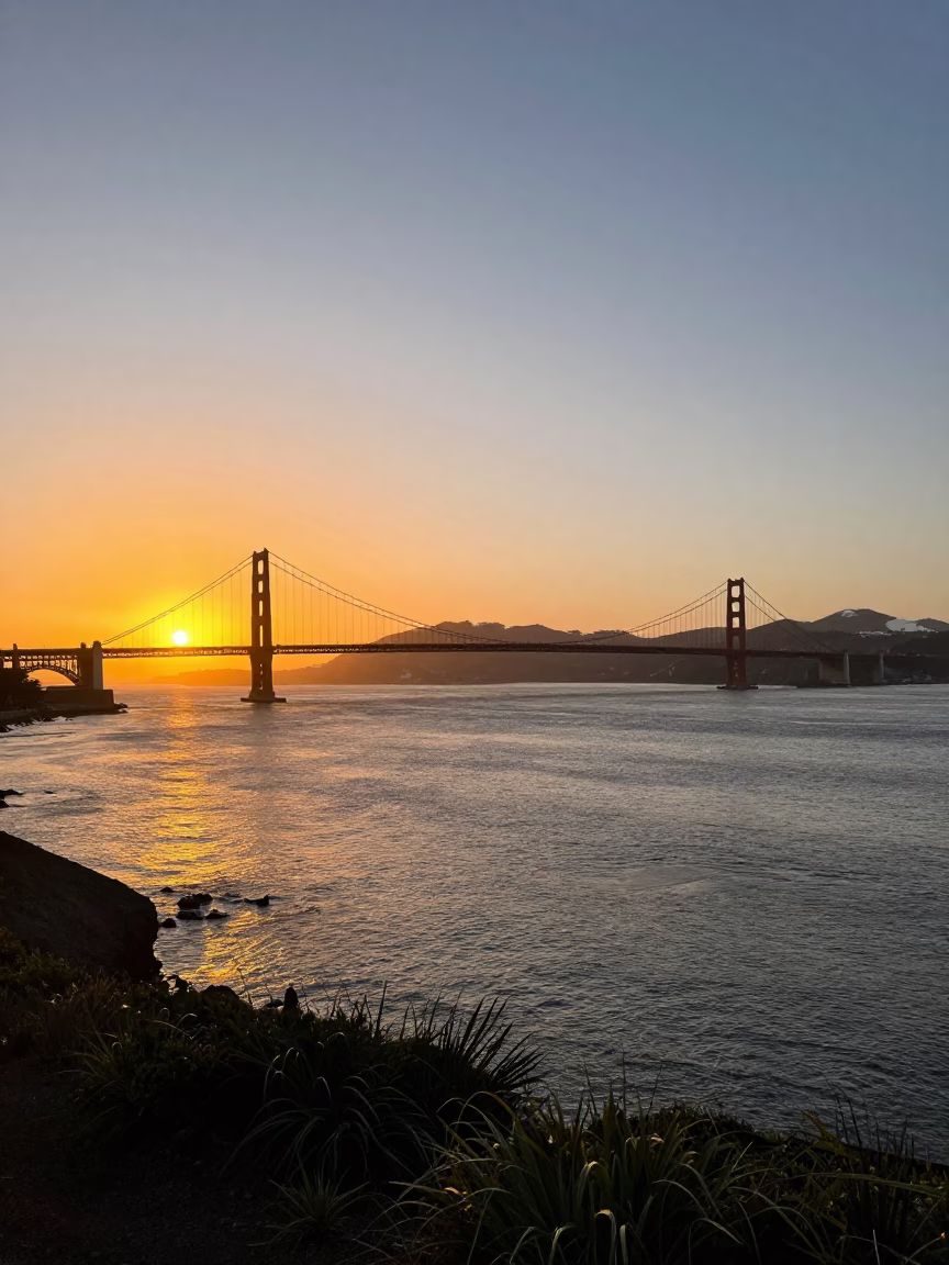 San Francisco Horizon View at Honeyed Evening Light in in San Francisco, California, United States