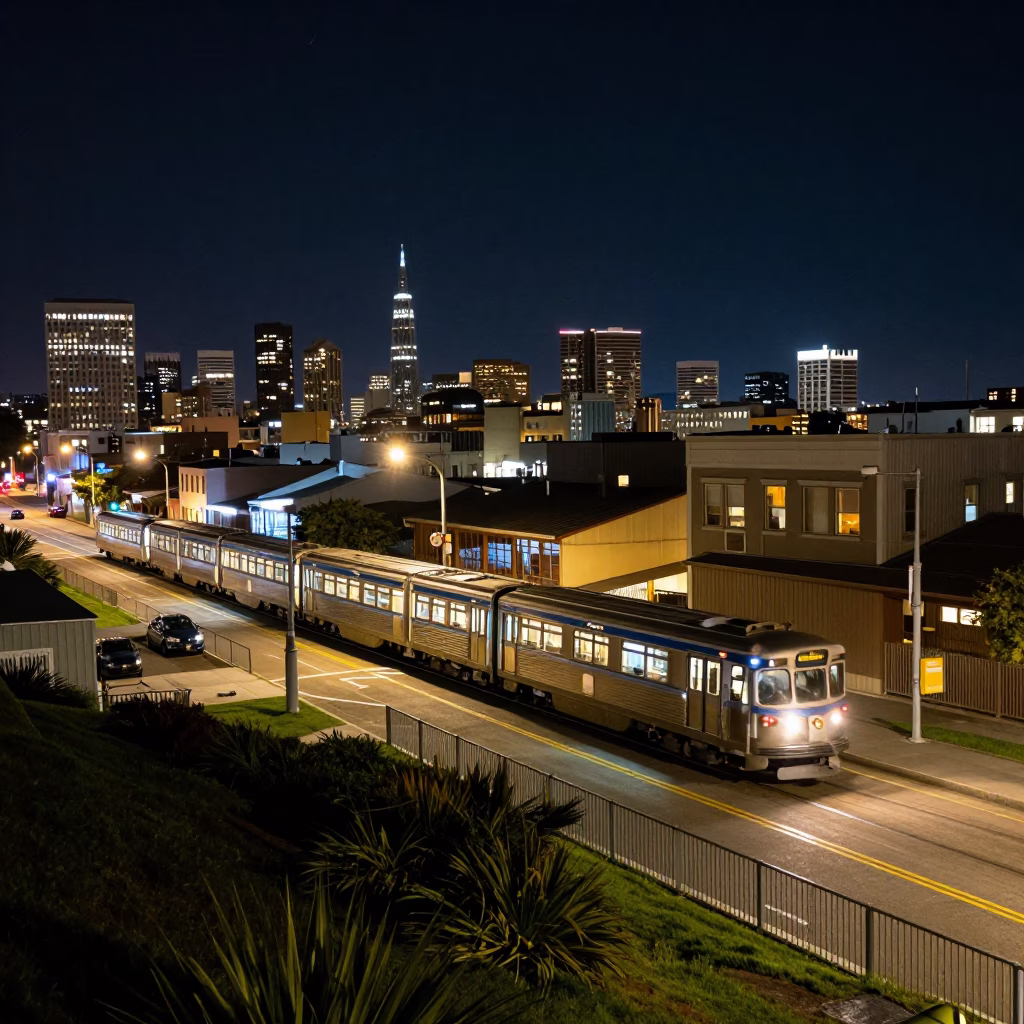 San Francisco Night Scene at Deep In The Night Light in in San Francisco, California, United States