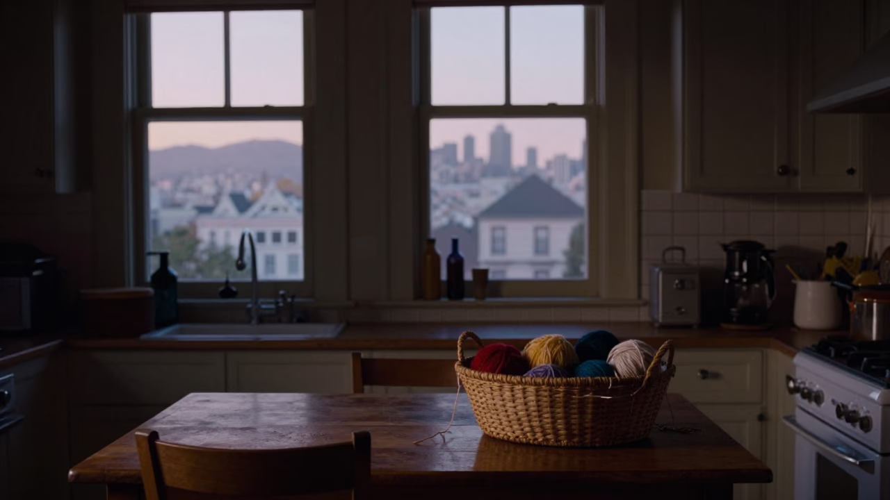 San Francisco Victorian Interior Before Dawn Light in in San Francisco, California, United States