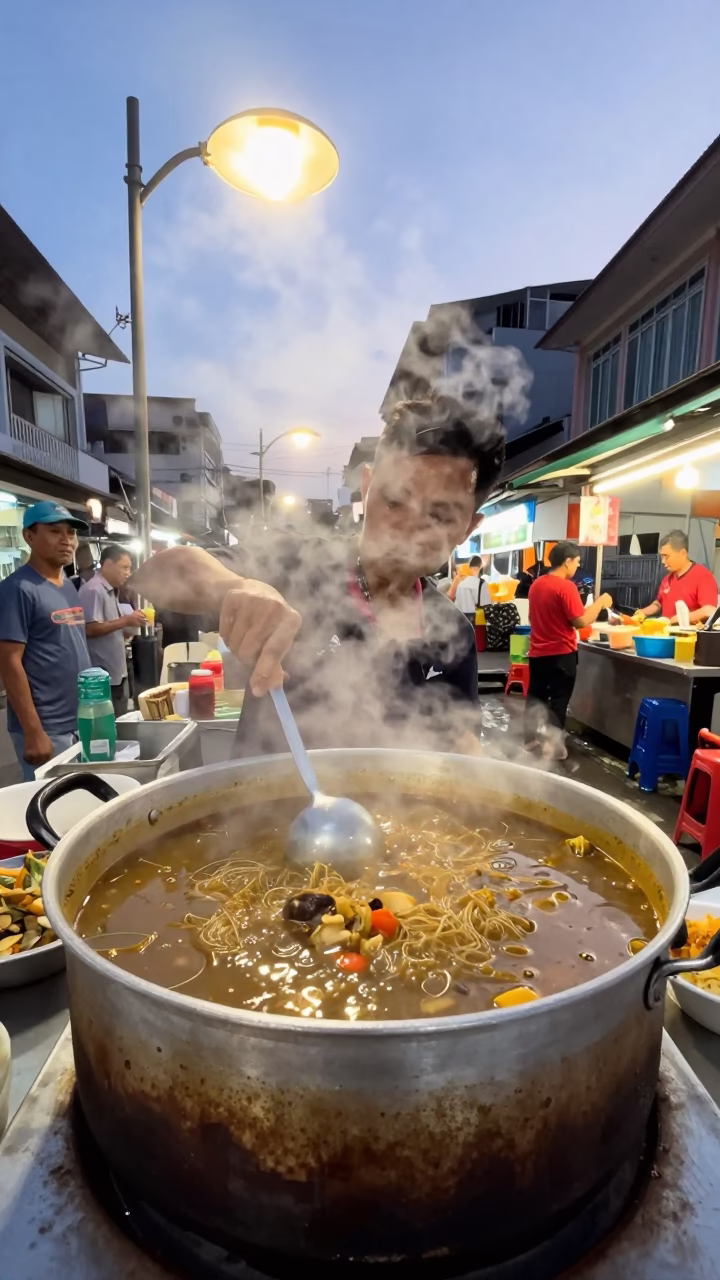 Sancocho Stew in Kuala Lumpur at The Early Evening Light in in Kuala Lumpur, Malaysia