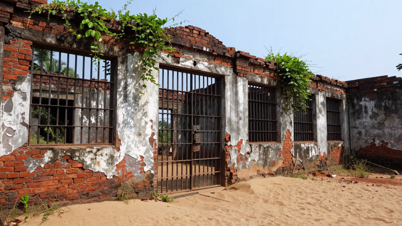 Sand Drifts in Goa Jail Cell Ruin in in Goa