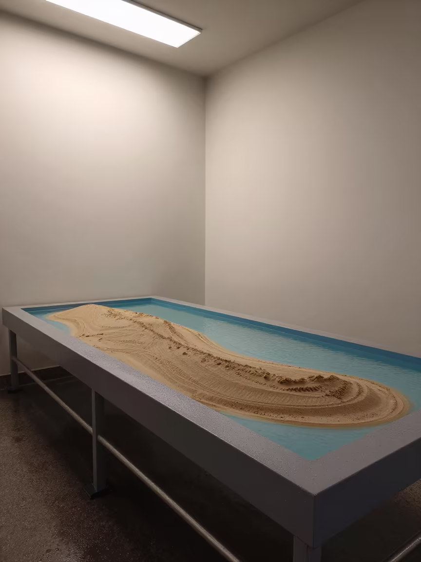 Sandbar Between Two Seas on Pier Railing in on a pier railing in Ciudad Guayana