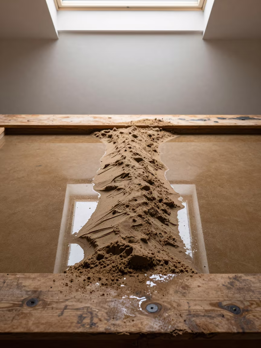 Sandbar Between Two Seas on Workbench in on a wooden workbench near Dubai