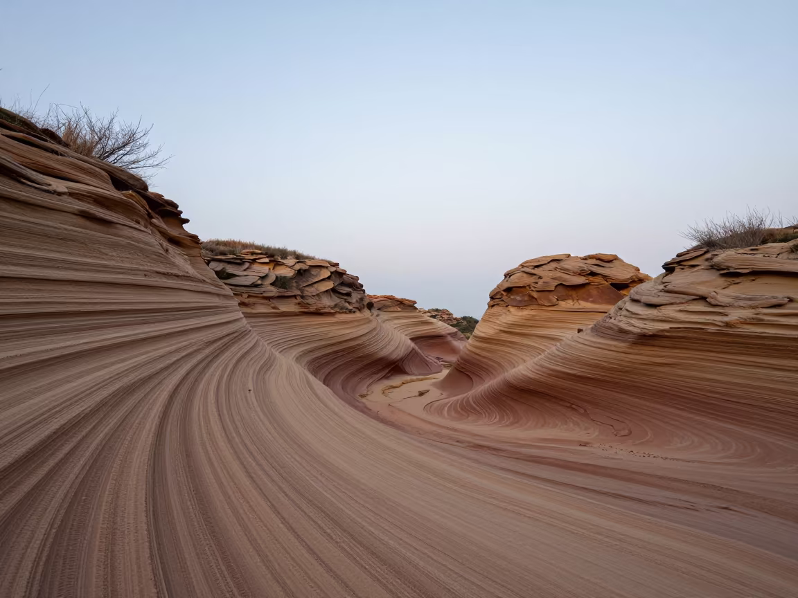 Sandstone Wave Layers at Dawn Near Fuzhou in near Fuzhou