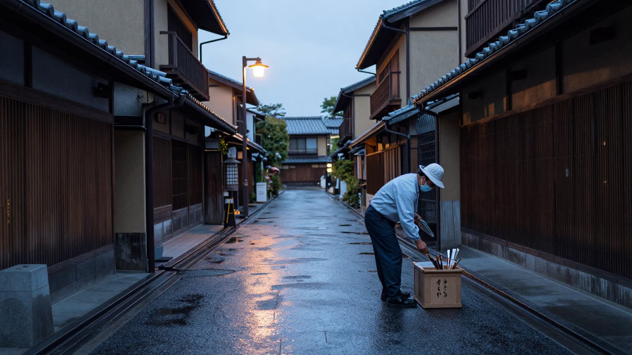 Sanitation Worker in Kyoto in in Kyoto, Japan