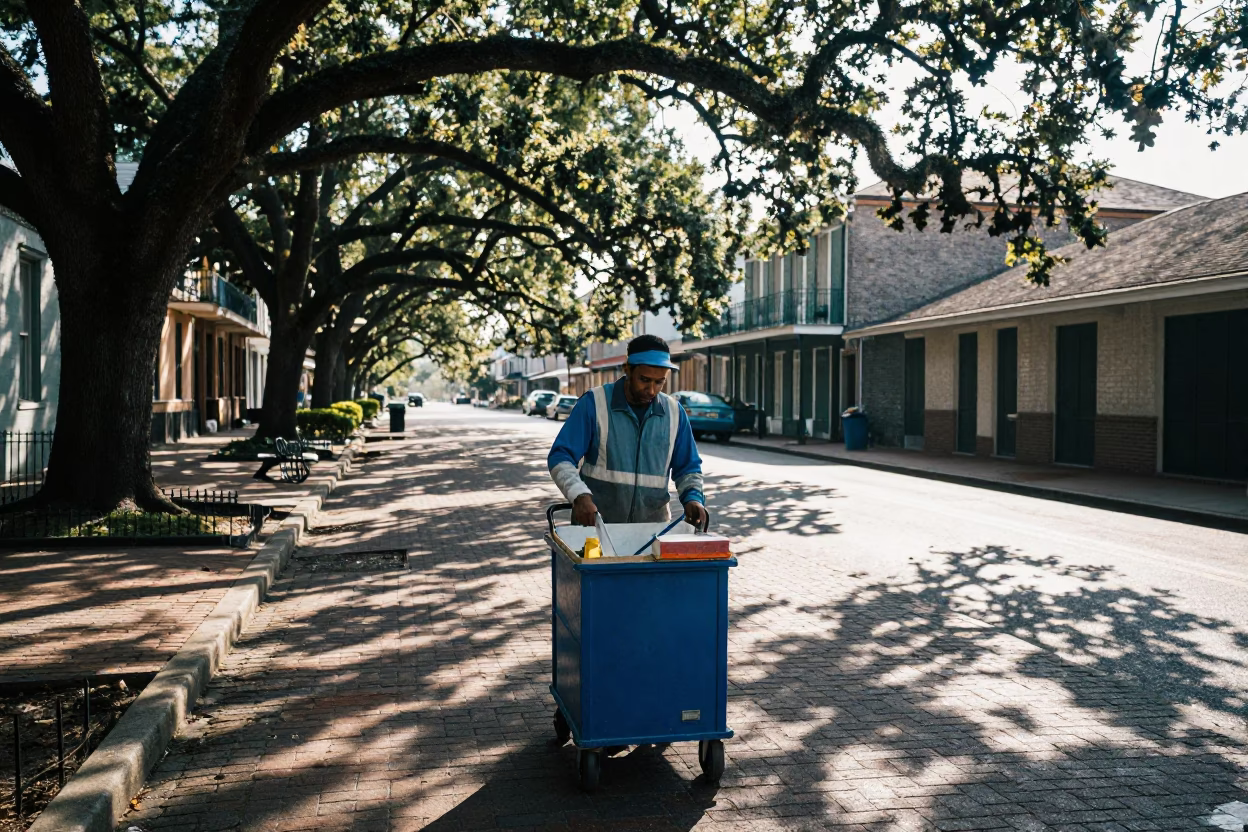 Sanitation Worker in New Orleans in in New Orleans, Louisiana, United States
