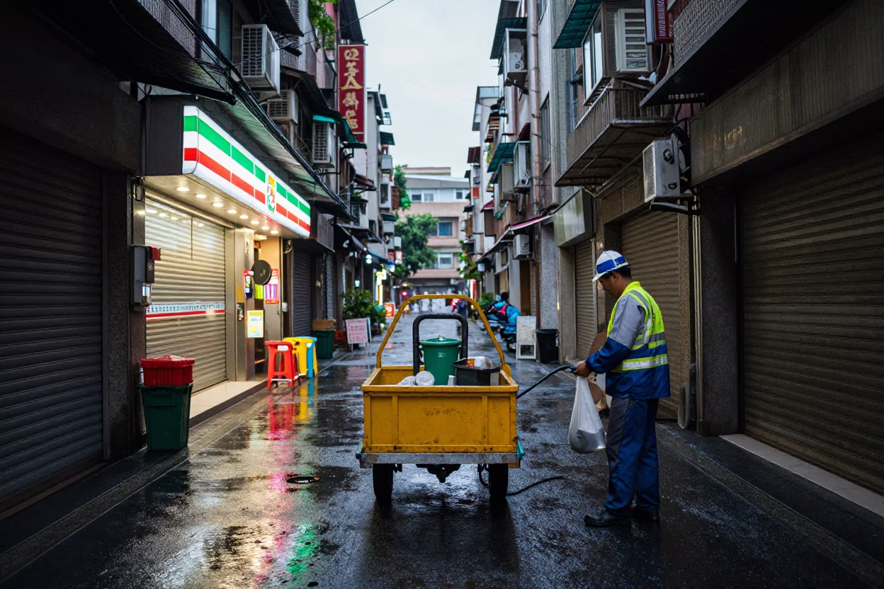 Sanitation Worker in Taipei in in Taipei, Taiwan
