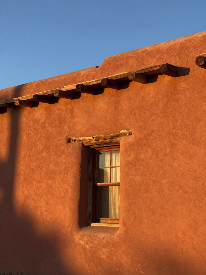 Santa Fe Afternoon Sunlight at Clear Late-afternoon Light in in Santa Fe, New Mexico, United States