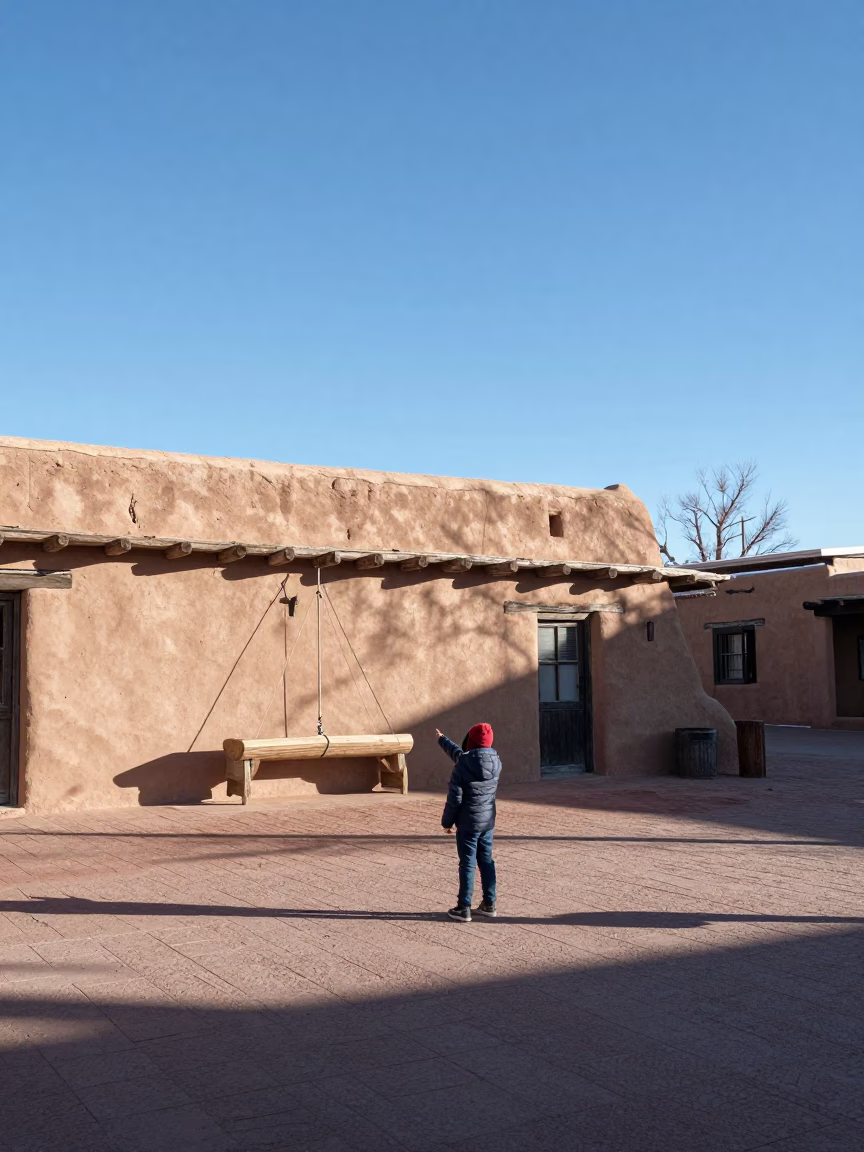 Santa Fe Child Pointing in in Santa Fe, New Mexico, United States