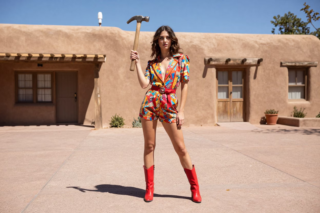 Santa Fe Claw Hammer at The Flat Glare Of Noon Light in in Santa Fe, New Mexico, United States