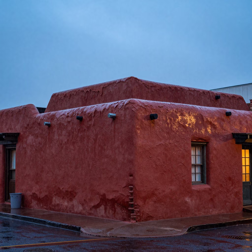 Santa Fe During Light at Dusk Light in in Santa Fe, New Mexico, United States