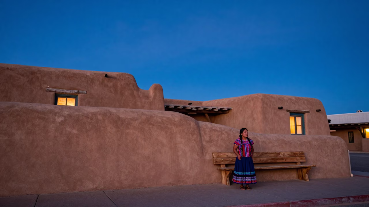 Santa Fe Local Life at Blue Hour in in Santa Fe, New Mexico, United States