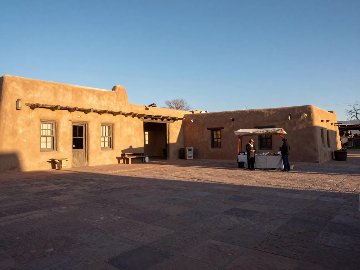 Santa Fe Scene Afternoon at The Early Afternoon Light in in Santa Fe, New Mexico, United States