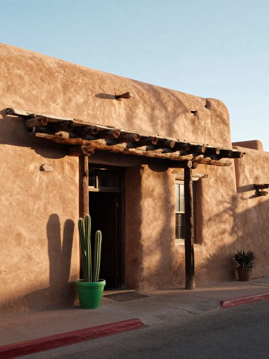 Santa Fe Street Scene at The Late Morning Light in in Santa Fe, New Mexico, United States