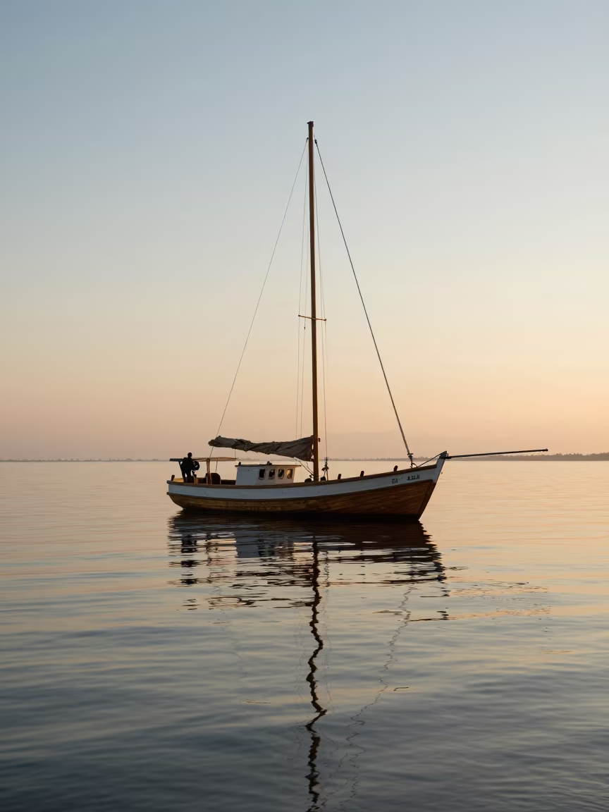 Santos Oyster Dredger Boat Sailing in near Santos