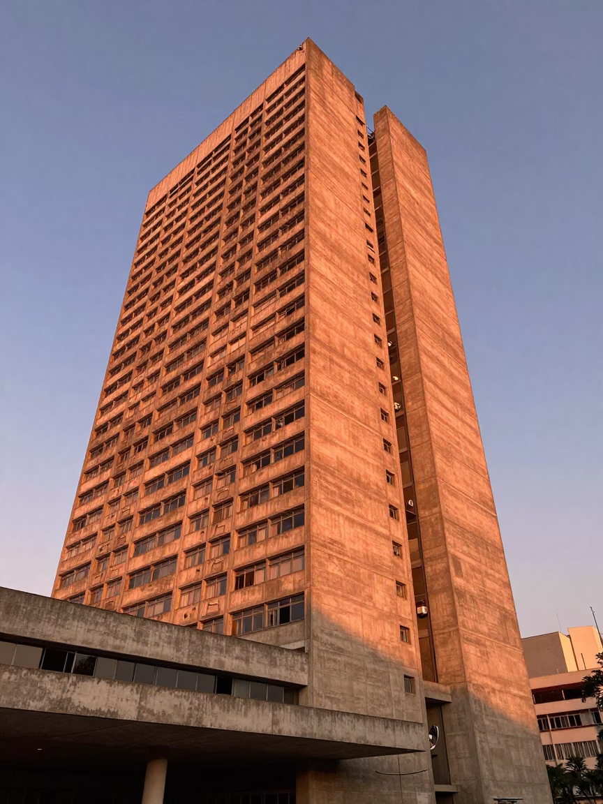 São Paulo Before Dusk at Copper-toned Light Before Dusk in in São Paulo, Brazil
