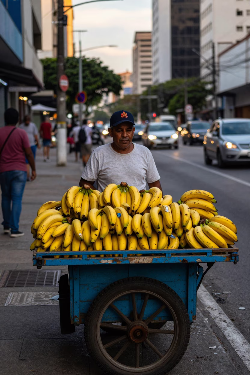 São Paulo Colorful Cart at The Early Evening Light in in São Paulo, Brazil