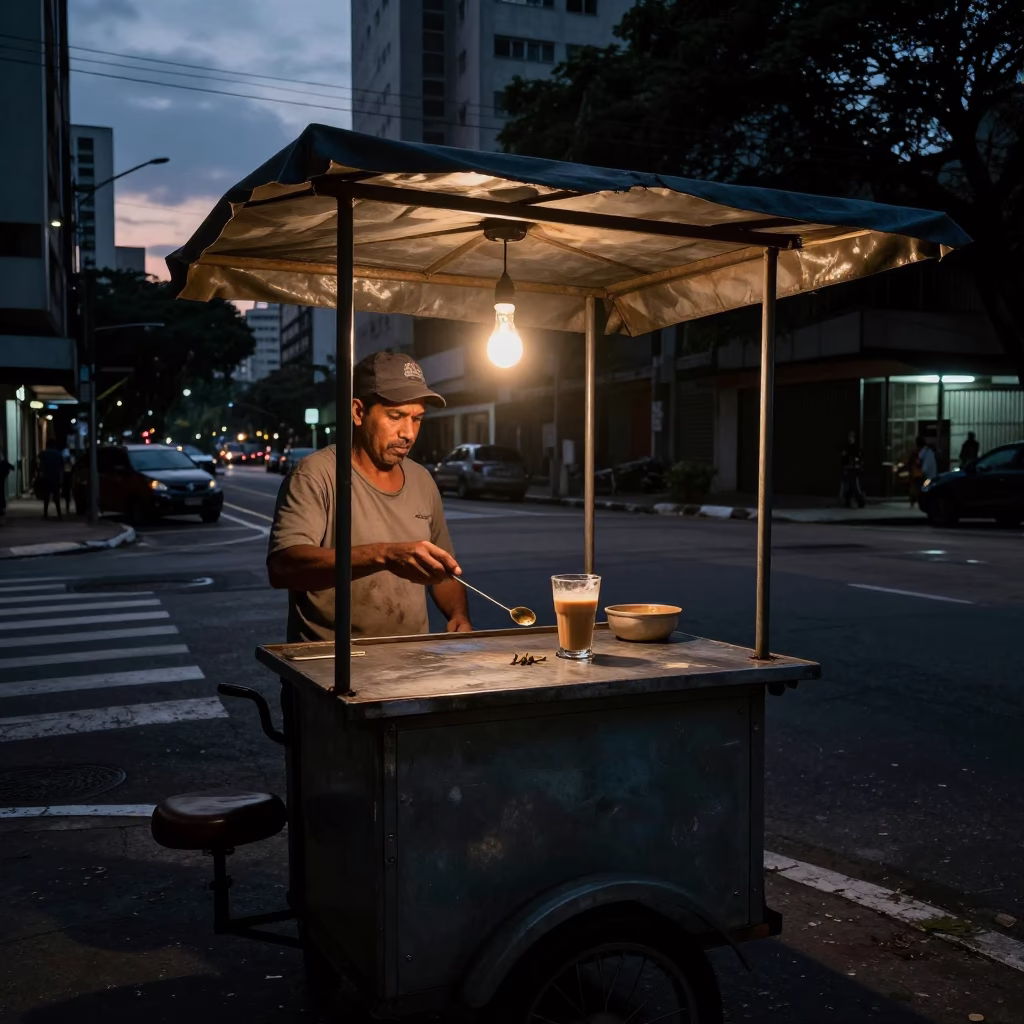 São Paulo Morning Darkness at The Predawn Darkness Light in in São Paulo, Brazil
