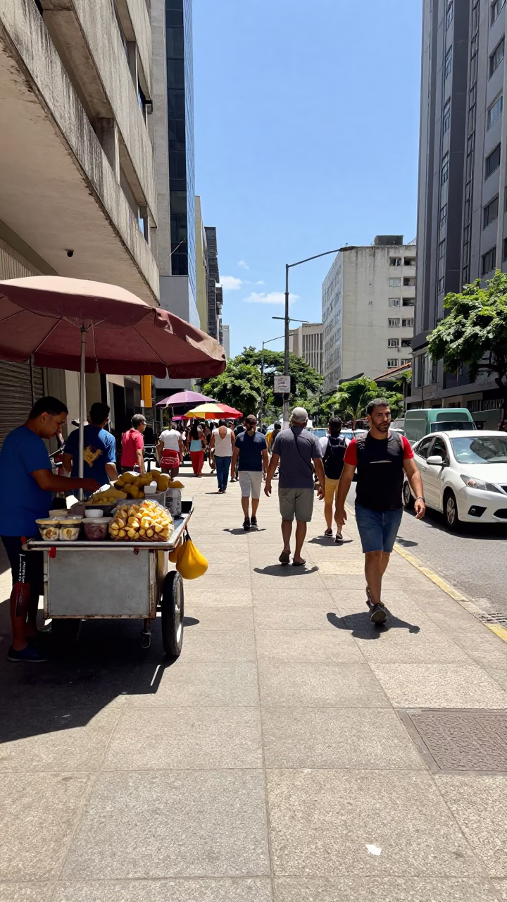 São Paulo Street Scene at Midday Light in in São Paulo, Brazil