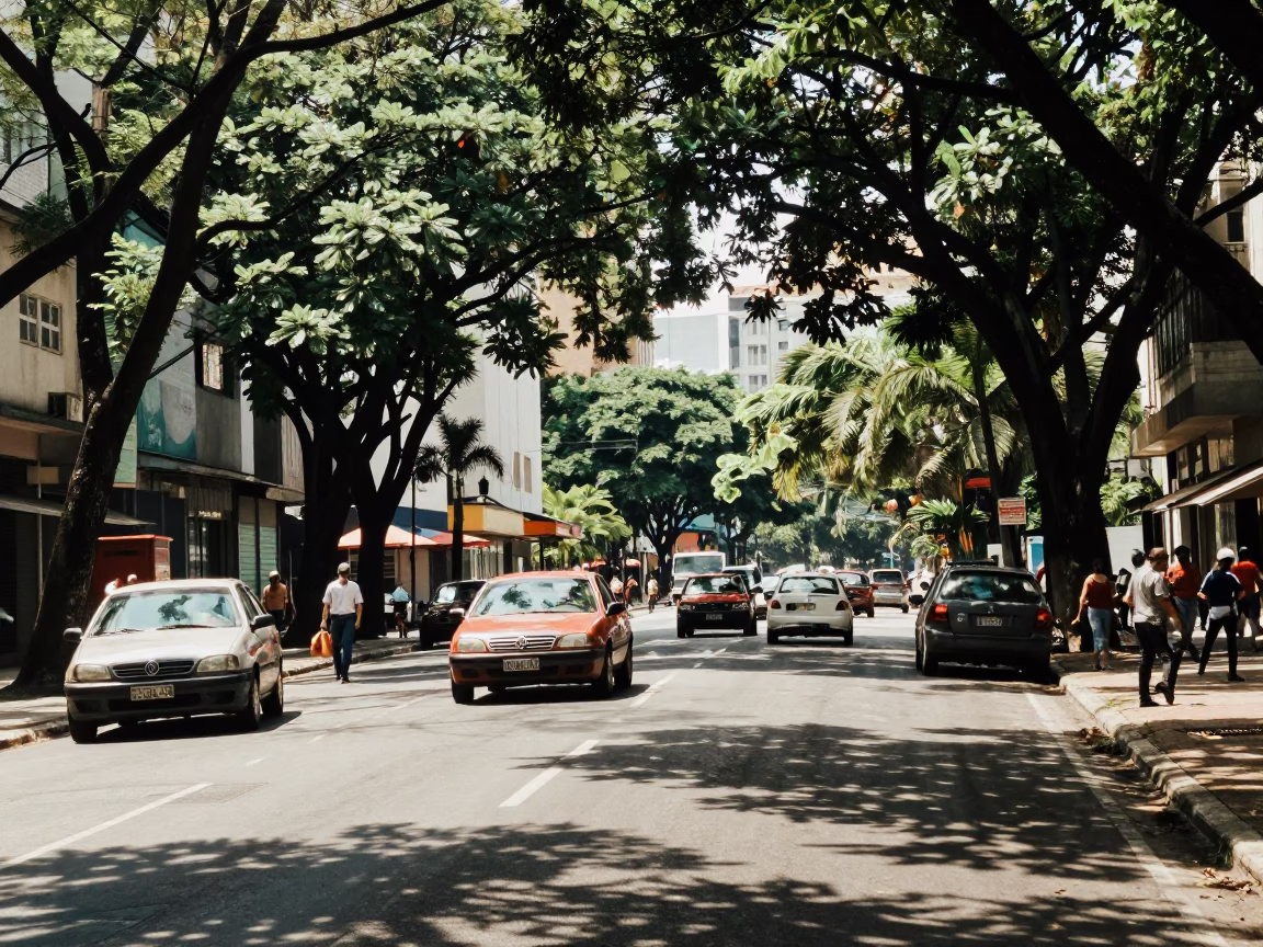 São Paulo Street Scene at Midday Light in in São Paulo, Brazil