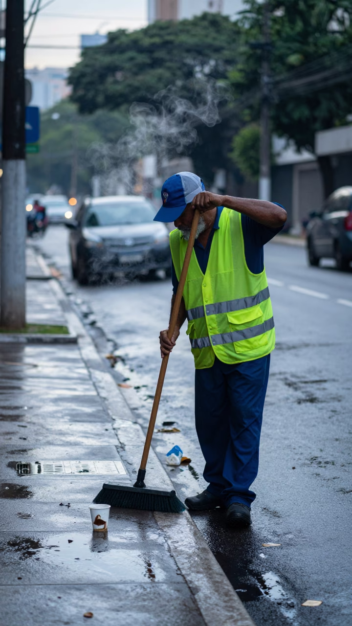 São Paulo Street Sweeper in in São Paulo, Brazil
