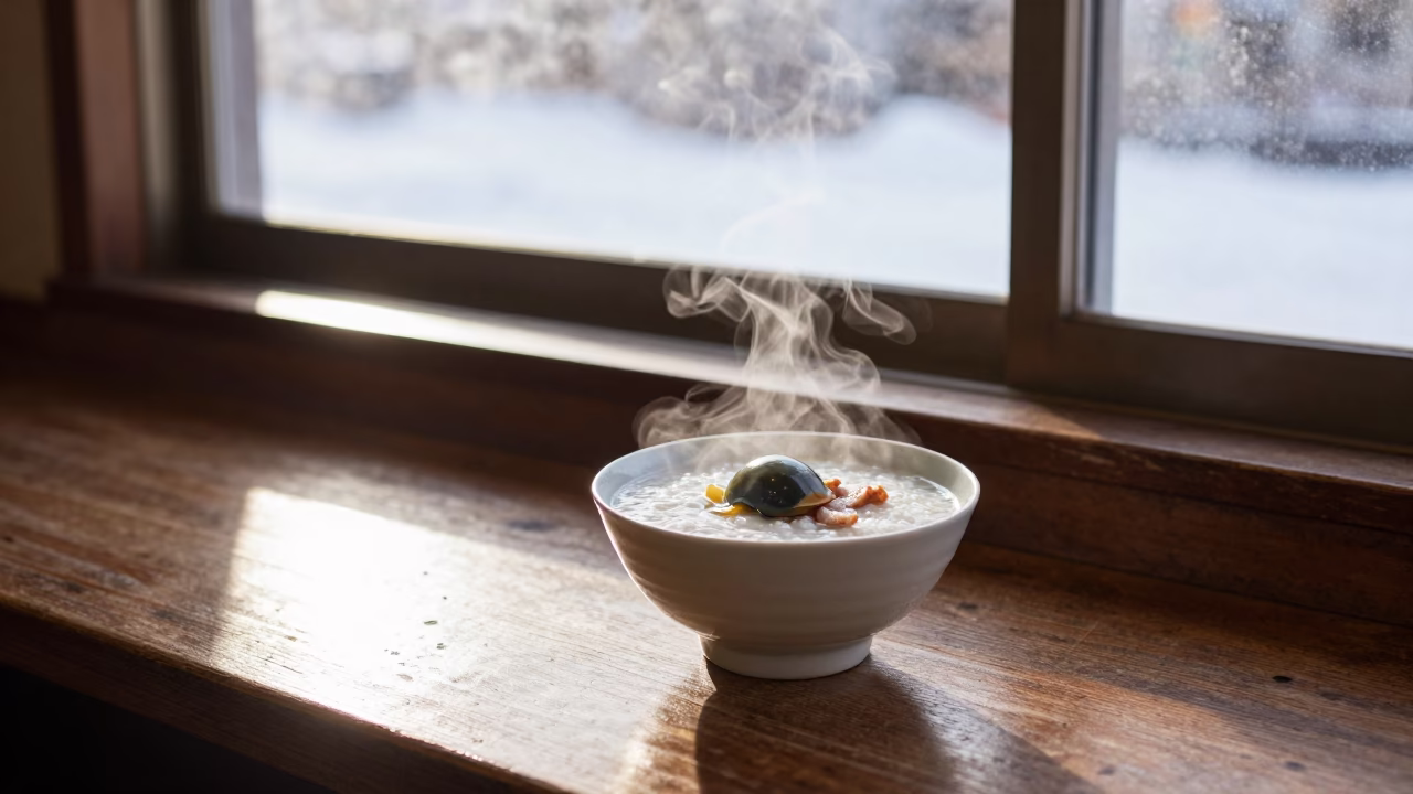 Sapporo Breakfast Scene at The Early Morning Light in in Sapporo, Japan