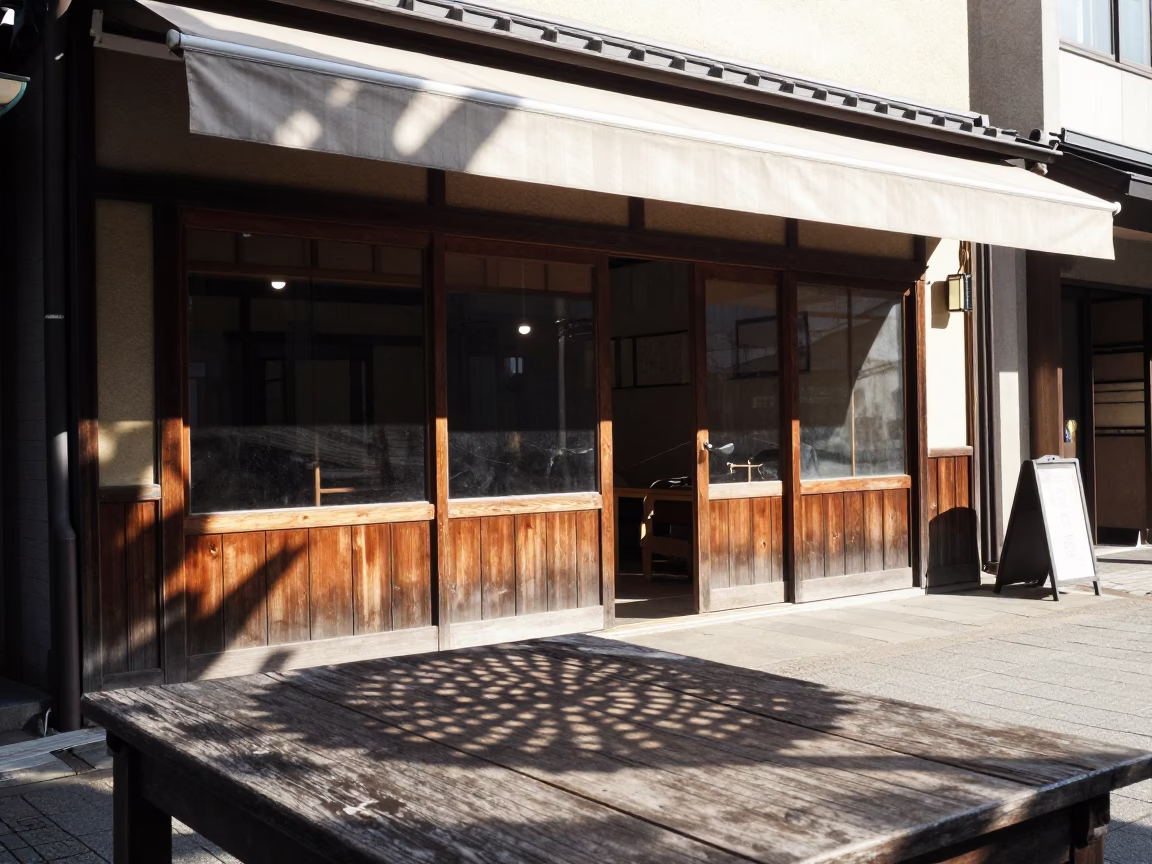 Sapporo Japan Early Afternoon Street Scene with Wicker Shadow and Local Activity in in Sapporo, Japan