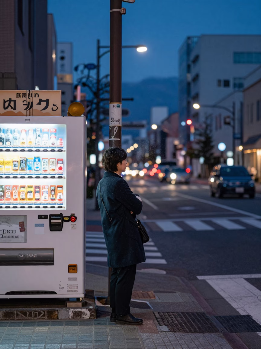 Sapporo Japan Twilight Street Scene with Pollen on Lens and Urban Atmosphere in in Sapporo, Japan