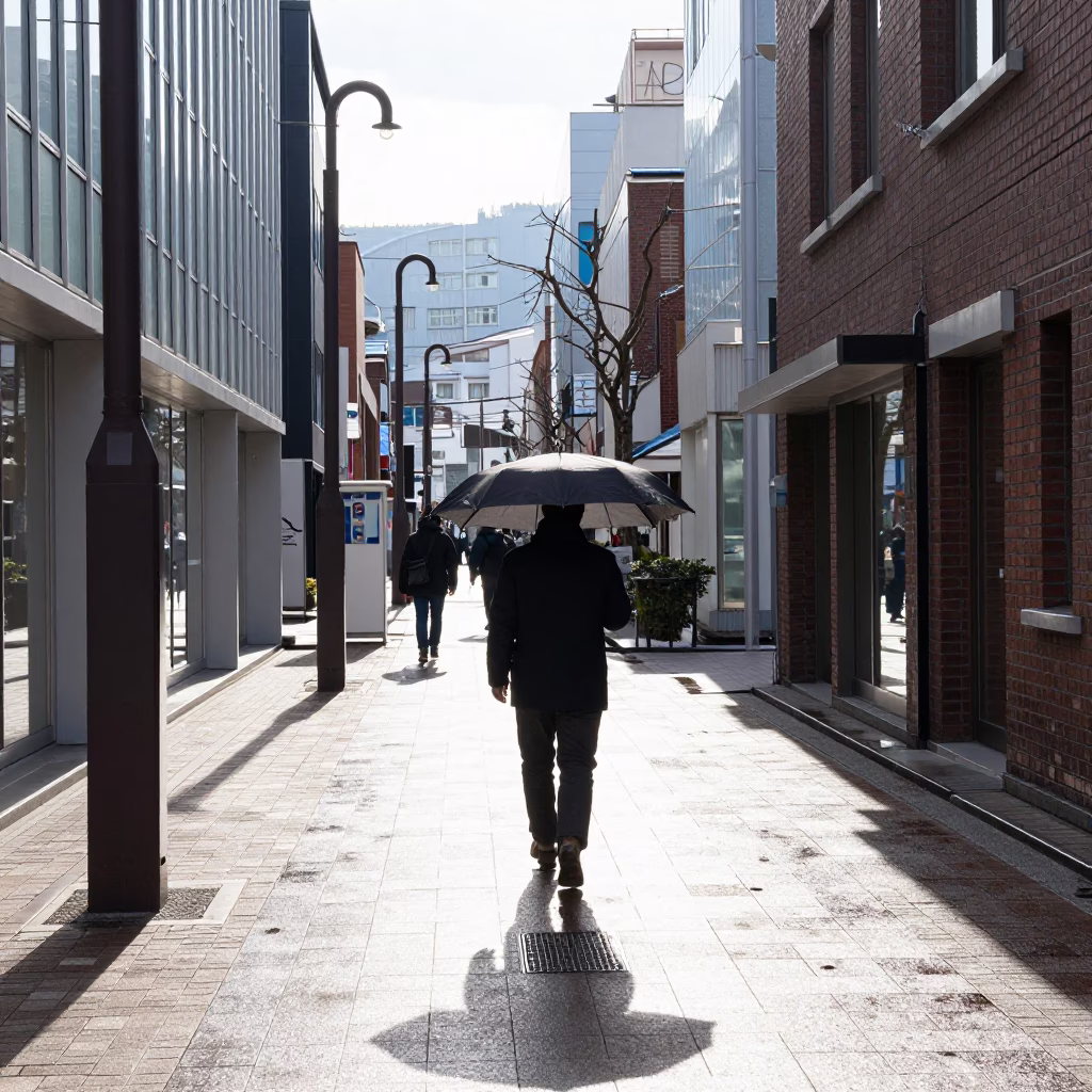 Sapporo Pedestrian at Noon Light in in Sapporo, Japan