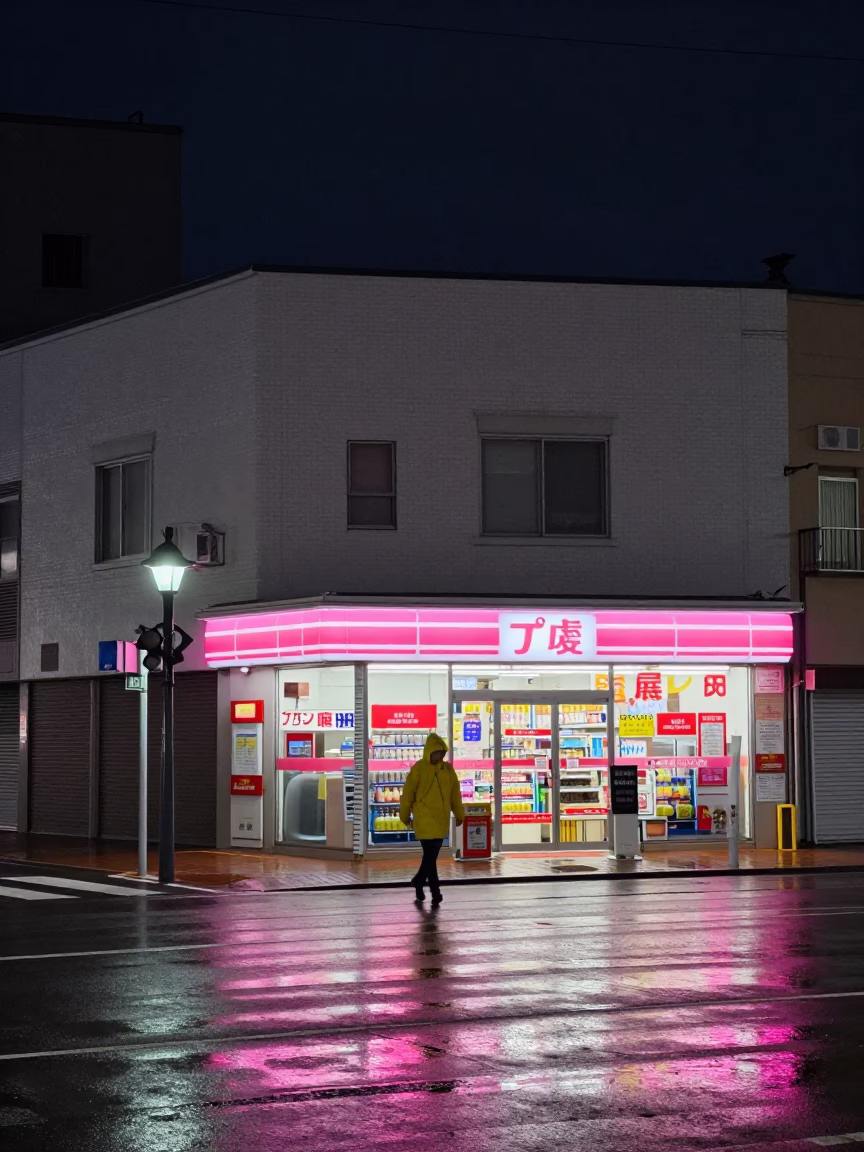 Sapporo Street Photography at The Deepest Night Sky Light in in Sapporo, Japan