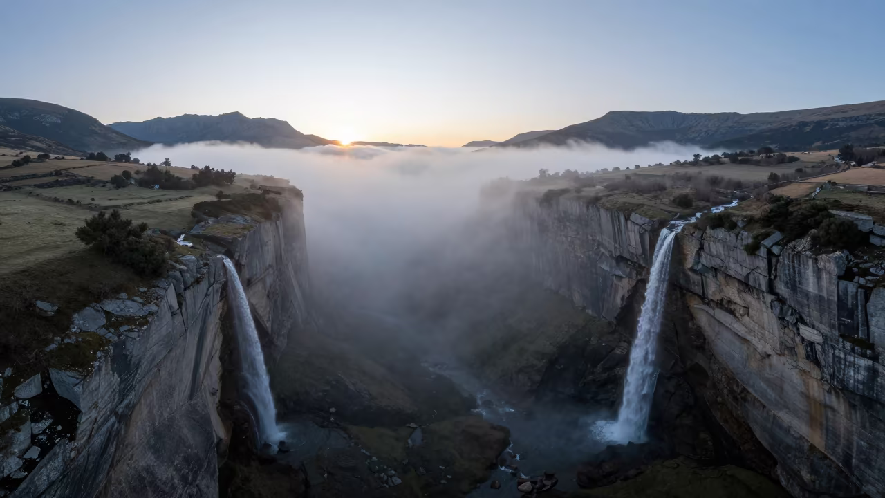 Sardinian Valley Fog Sea at Dawn in in Sardinia