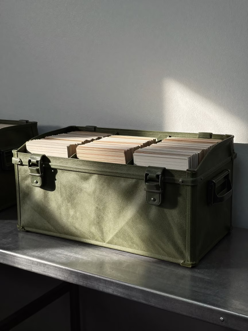 Sash Storage Case in Late Autumn Barracks in in a mess hall before service near Houston