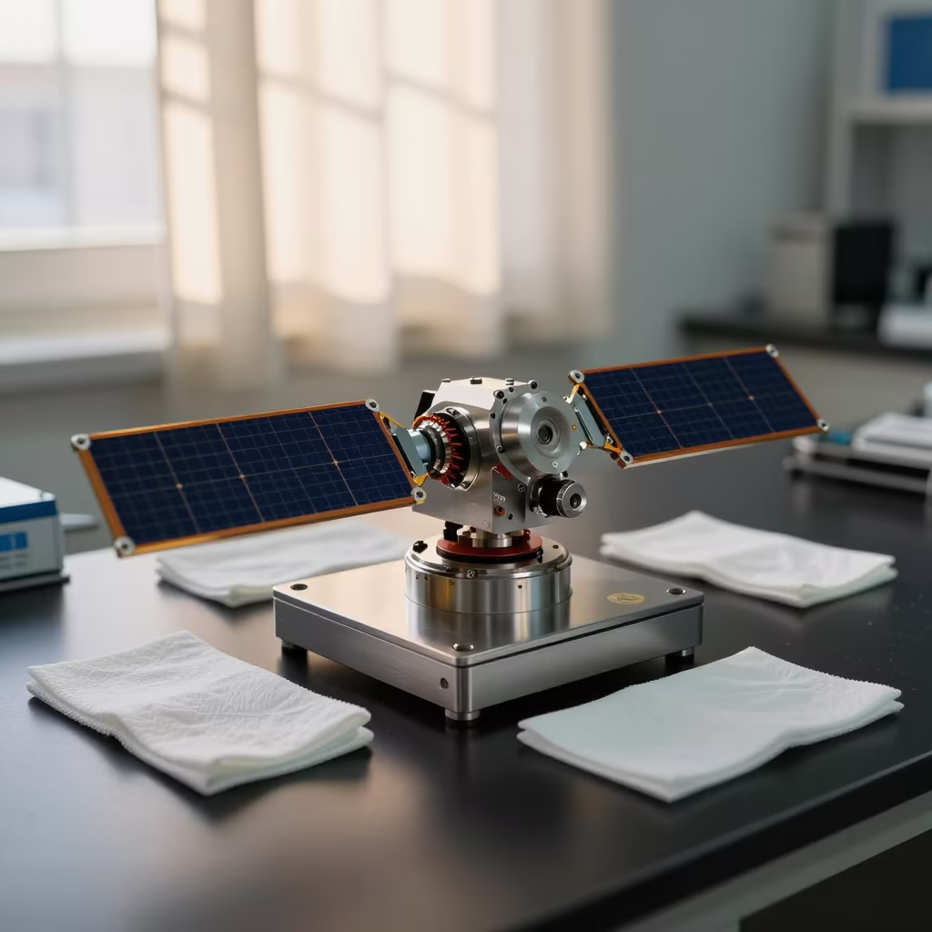 Satellite Jig and Wipes in Duhok Lab in in a bright laboratory in Duhok