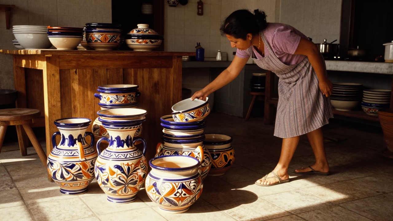 Saucepan in Oaxaca at Late Afternoon Light in in Oaxaca, Mexico