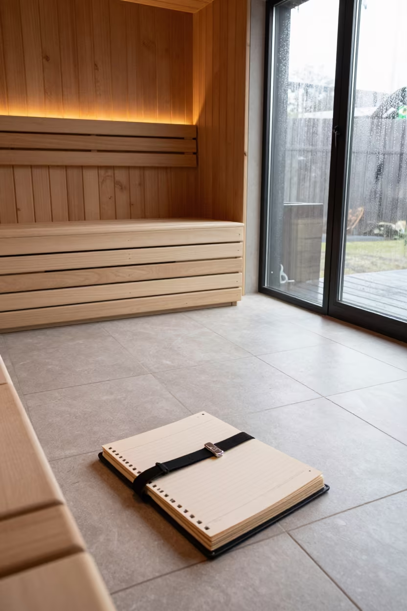 Sauna Cleaning Log Binder in Harare Climbing Gym in inside a climbing gym warmup zone in Harare