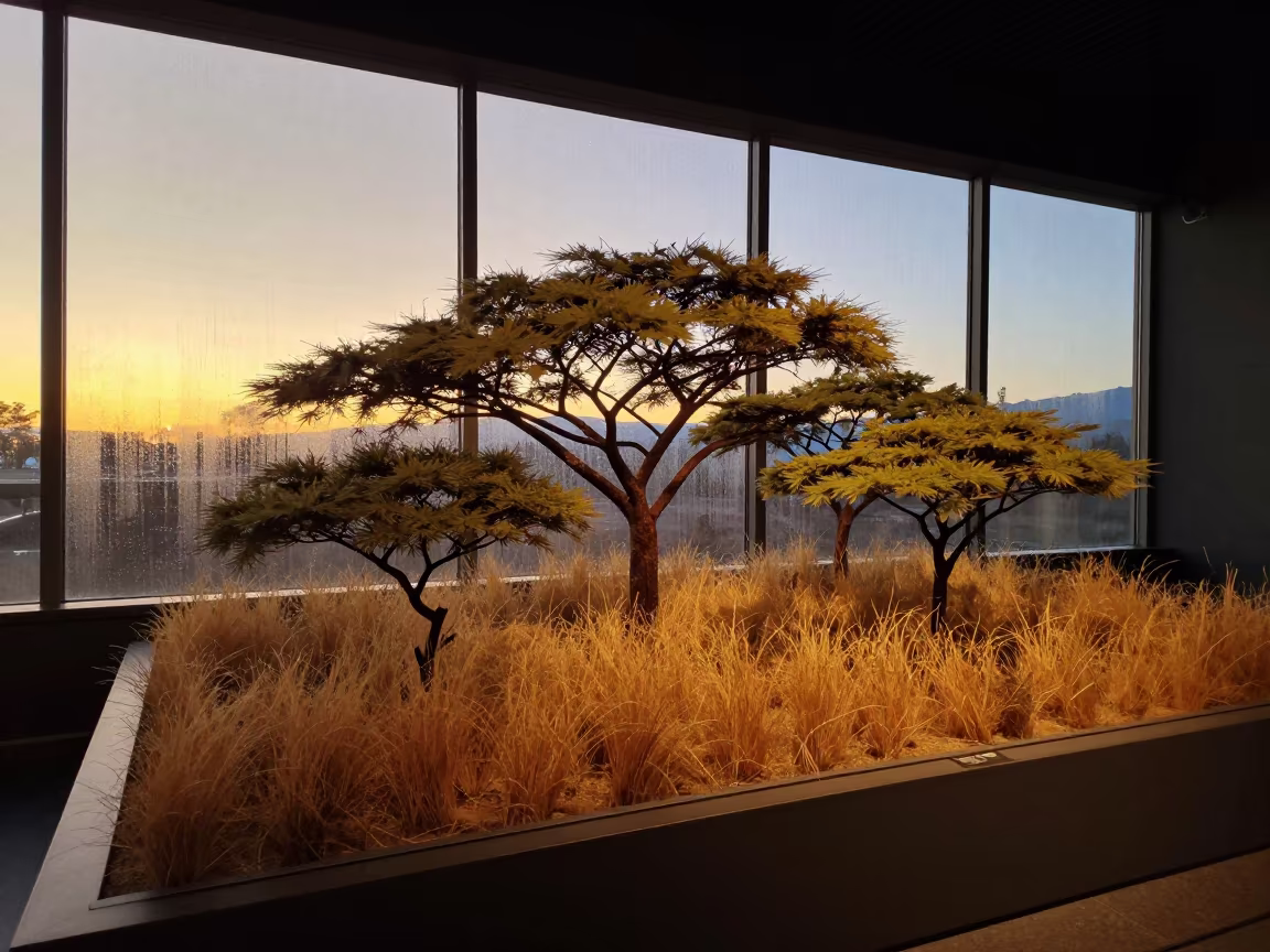 Savanna Grassland on Museum Plinth Juneau in on a museum plinth in Juneau