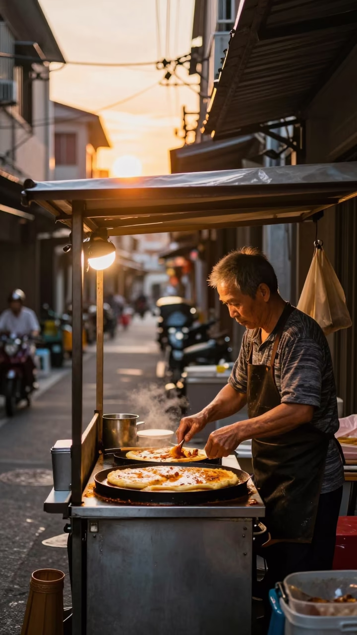 Savory Pancakes in Tainan in in Tainan, Taiwan