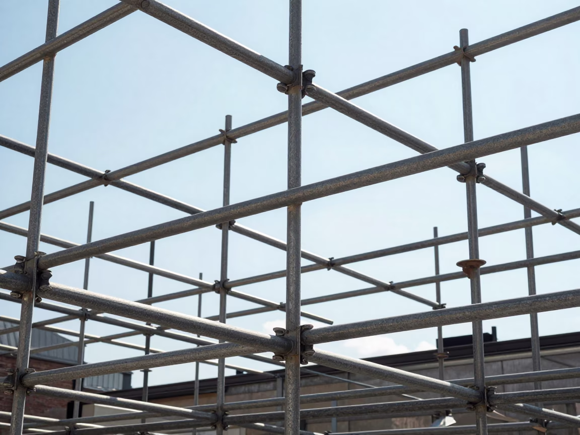 Scaffold Joints at The Flat Glare Of Noon Light in Stockholm in in Stockholm, Sweden