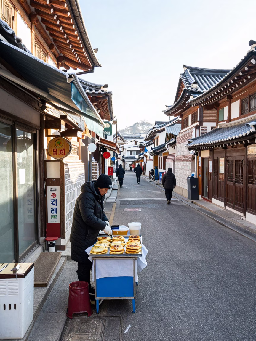 Scallion Pancakes in Seoul in in Seoul, South Korea
